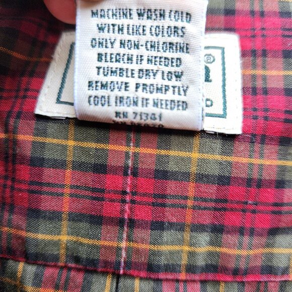 LL Bean Plaid Shirt Men's Large Regular Wrinkle Resistant Long Sleeve Button Up - Picture 4 of 9